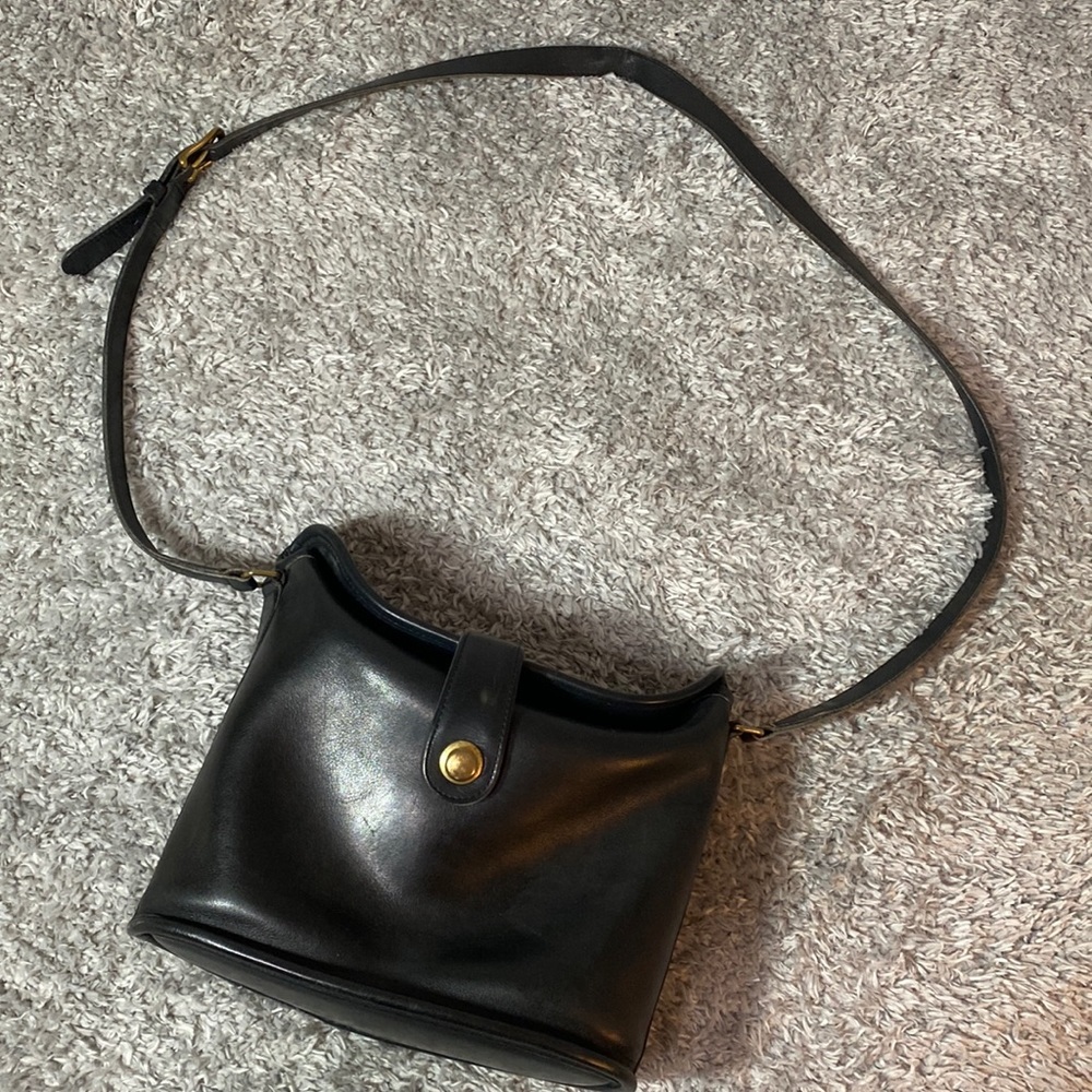 Coach Vintage Nottingham Binocular Purse Black  Leather crossbody classic